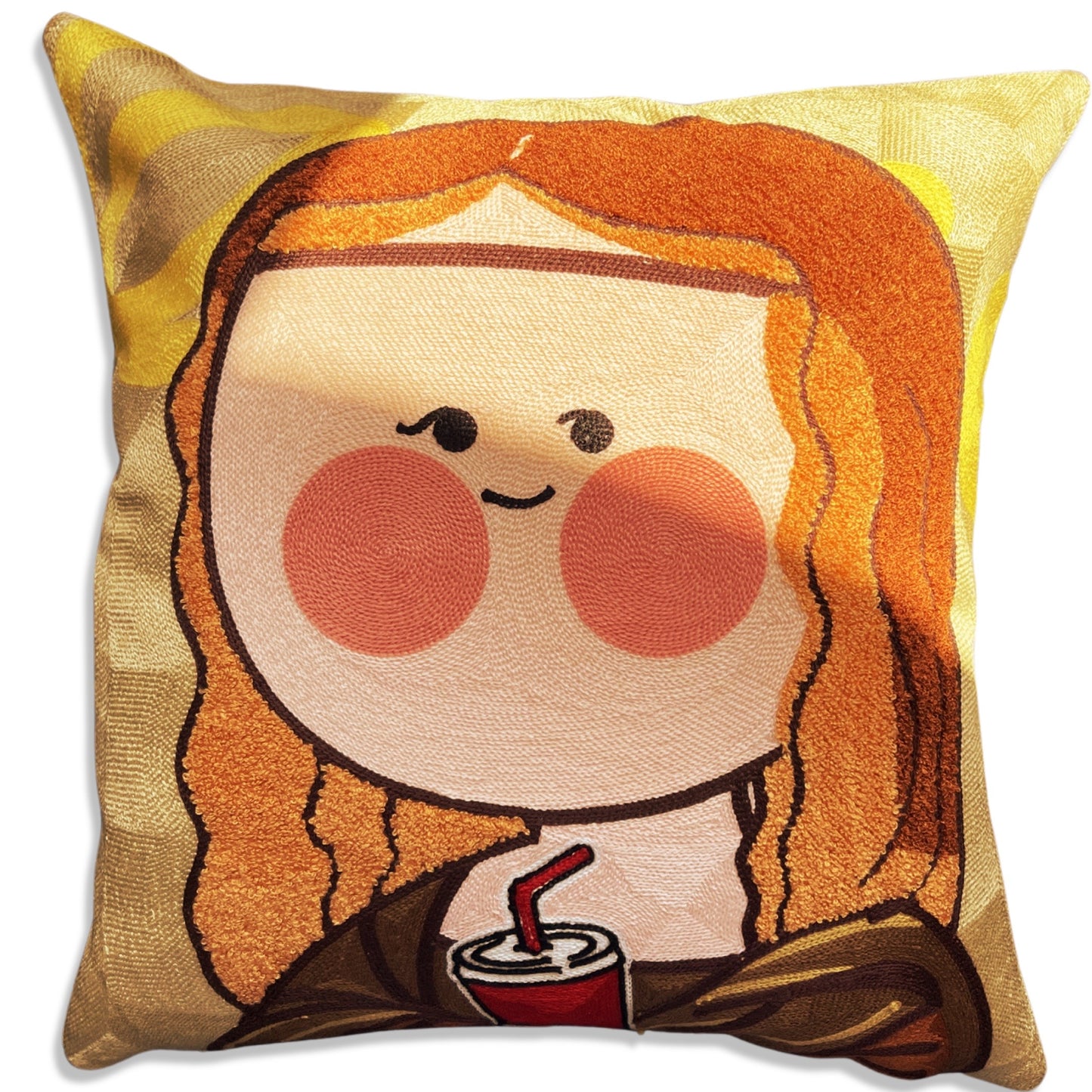 Cushion Cover 45cm Mona Lisa Coca Cola Tufted Embroidered